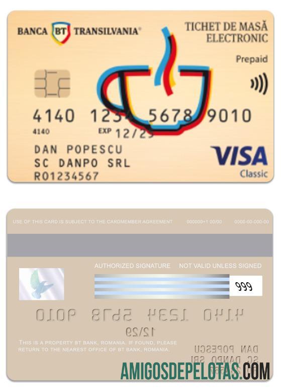 Romania BT Bank Visa Prepaid Classic Card real example